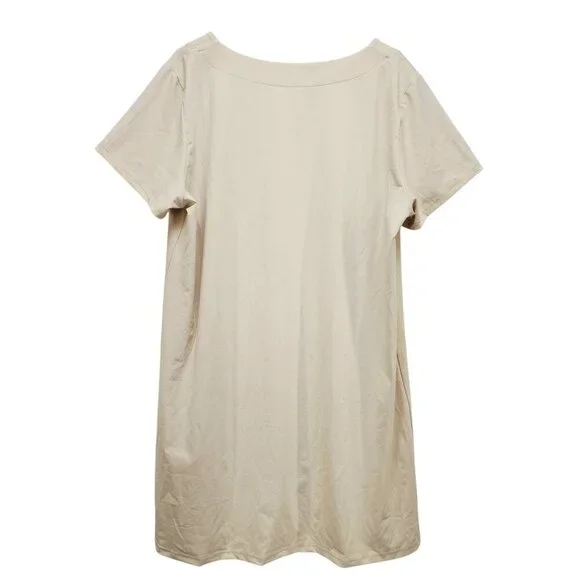 Elegant Cream Short Sleeve Dress - Picture 2 of 8